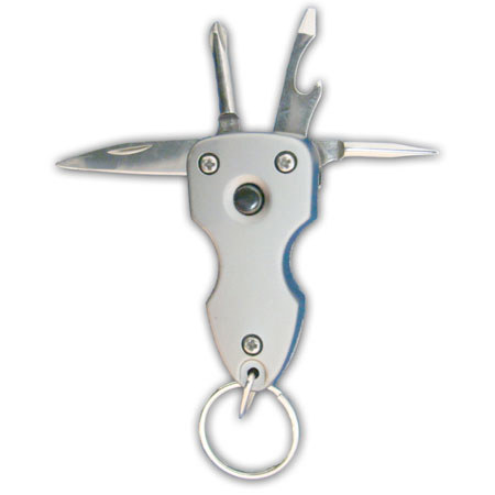 CampCo Humvee Gear Keychain 9 LED Flashlight, Multi Tool Combo