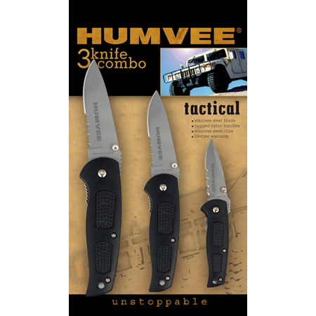 Humvee Gear CampCo Humvee Gear 3 Piece Tactical Knife Combo, Pocket Knives