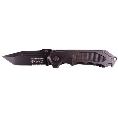 CampCo Humvee Gear Tactical Recon Folder, Black Handle Knife