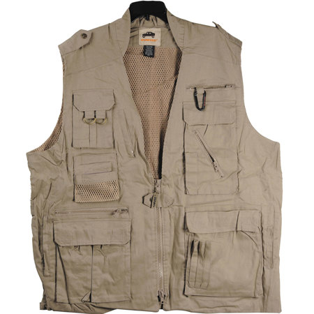 Humvee Photo Vest Safari Photo Vest Khaki XX-Large