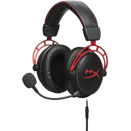 HyperX Cloud Alpha Pro Gaming Headset with Detachable Microphone, Black/Red