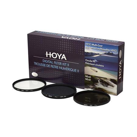 Hoya 82mm Digital Filter Kit II, UV(C) Filter, Circular Polarizer & ND8 Filter