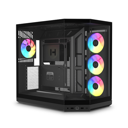 HYTE Y50 RGB Tempered Glass Dual Chamber ATX Mid Tower Gaming PC Case Pitch Black