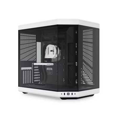 HYTE Y70 Dual Chamber Modern Aesthetic Panoramic Tempered Glass EATX Mid-Tower Computer Case, White