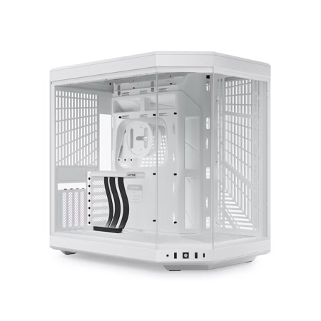 HYTE Y70 Dual Chamber Modern Aesthetic Panoramic Tempered Glass EATX Mid-Tower Computer Case, Snow White