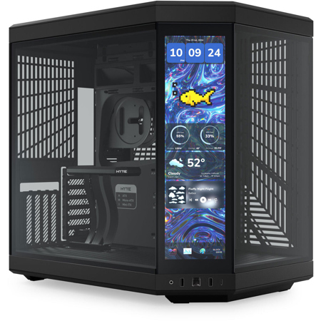 HYTE Y70 Touch Infinite Dual Chamber Modern Aesthetic Panoramic Tempered Glass Mid-Tower ATX Computer Case with Integrated Touchscreen
