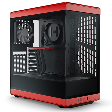 HYTE Y40 S-Tier Aesthetic Panoramic Tempered Glass ATX Mid-Tower Gaming Computer Case, Red