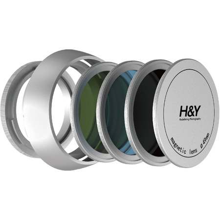 H&Y 49mm Magnetic Filter Kit for Fujifilm X-100V Camera Silver