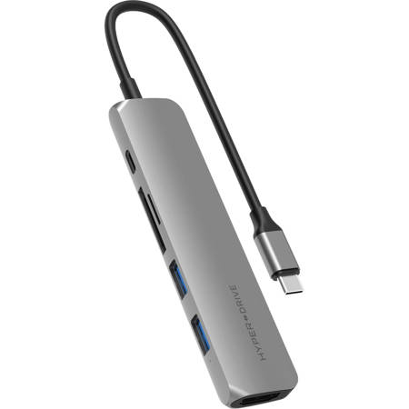Hyper HyperDrive BAR 6-In-1 USB-C Hub for iPad Pro, MacBook Pro and MacBook Air, Silver