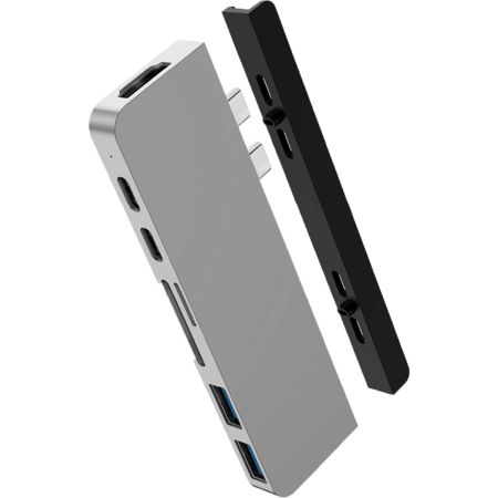 Hyper HyperDrive DUO 7-In-2 USB-C Hub for MacBook Pro and MacBook Air, Silver