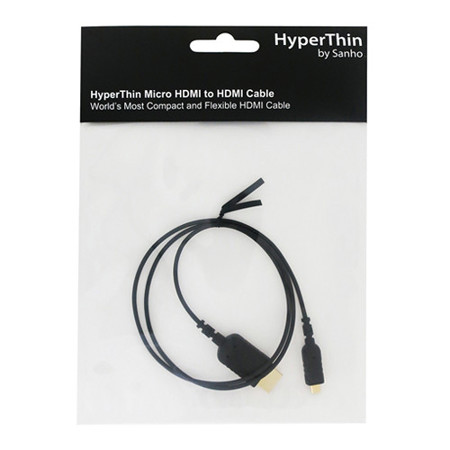Hyper HyperThin Thinnest and Flexible Micro HDMI to HDMI Cable, 0.8m, Black
