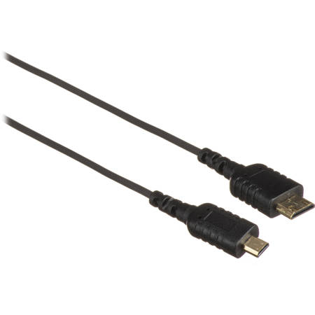 Hyper HyperThin Thinnest and Flexible Micro HDMI to Mini HDMI Cable, 0.8m, Black