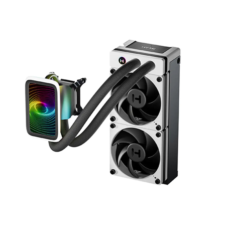 HYTE THICC Q60 240mm All-In-One Liquid CPU Cooler with 5" Ultraslim IPS Display, White