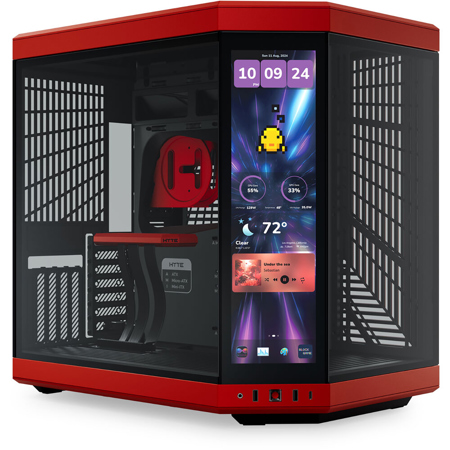 HYTE Y70 Touch Infinite Tempered Glass Mid-Tower ATX Case w/14.9" Touch Display Black Cherry