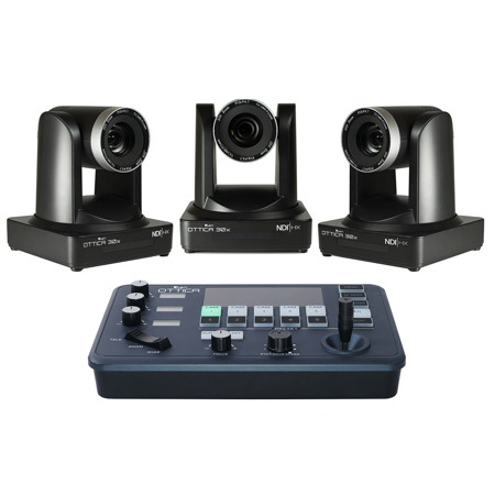 Ikan OTTICA Bundle with 3x Full HD NDI|HX 30x PTZ Video Camera and IP Controller V2, Black