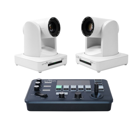 Ikan OTTICA Bundle w/2x FHD NDI|HX 30x PTZ Video Camera & IP Controller V2,White