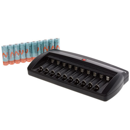 Ikan AA Battery Box for LCD Monitors, with 10 Batteries & Charger