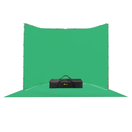Ikan 13.1x7.8' Portable Panoramic Chroma Key Backdrop with Ground Cloth, Green