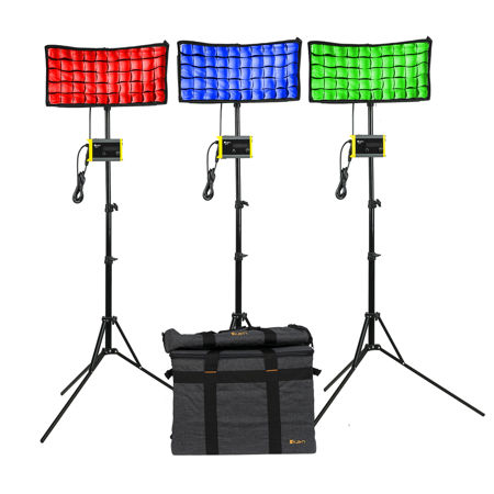 iKan CC8 Canvas Full Color RGBWA Bendable LED Panels 3-Point Kit w/Color Control