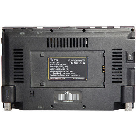 Ikan D5w 5.6" 3G-SDI Waveform LCD Field Monitor with Sony BP-U Battery Plate