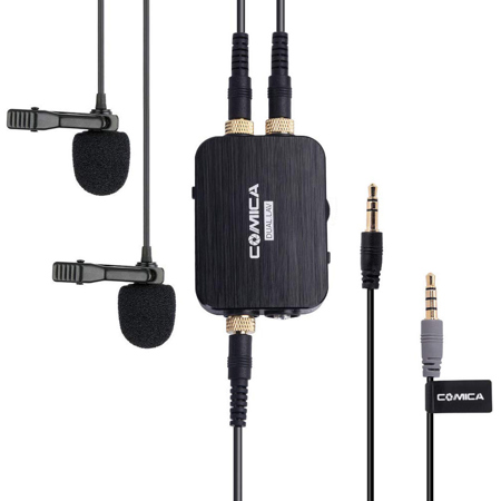 Comica DUAL.LAV D03 STC Dual-Head Lavalier Mic with USB-C & 3.5mm Output