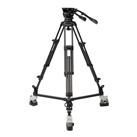 Ikan E-Image EI-7080H Fluid Head w/AT7602A 3-Section Al Tripod & EI-7004B Dolly
