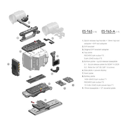 Ikan Tilta ES-T65 Rig for Panasonic Varicam LT Camera, V-Mount