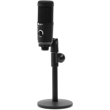 Ikan HomeStream USB Condenser Cardioid Microphone with Gain Control & Height-Adjustable Desktop Stand