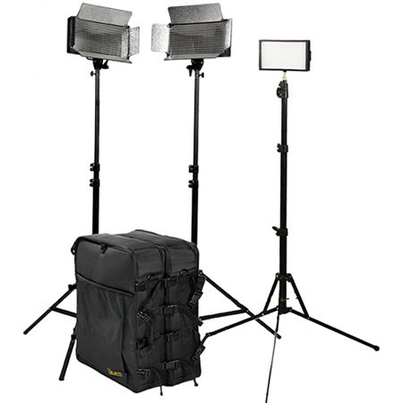Ikan IDK2513 Large Interview Kit, 2 ID 500 LED Light, iLED 312 LED Light, 3 Light Stand, 2 Utility Light Bag