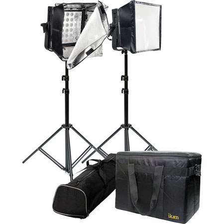 Ikan IDMX36 2-Point LED Light Kit with Chimera (13.5 x 13.5") Soft Boxes