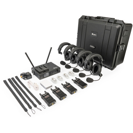 iKan Livecom 1000' Wireless Intercom System with Base Station and 4x Beltpacks