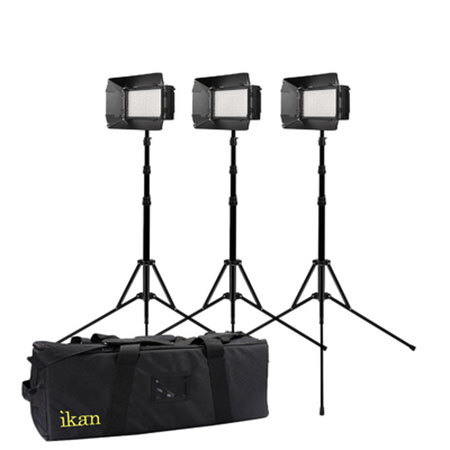 Ikan 3-Point LED Light Kit, Includes 3x Mylo Bi-Color Quarter Light