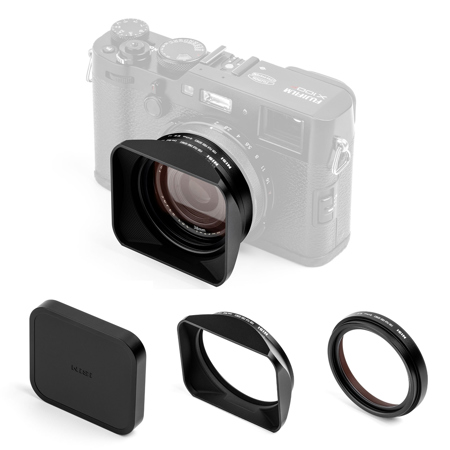 NiSi NC UV Filter w/49mm Filter Adapter,Hood,Cap for Fujifilm X100 Series Camera Black