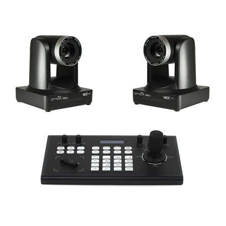 Ikan OTTICA Bundle with 2x Full HD NDI|HX 30x PTZ Video Camera and IP Controller, Black