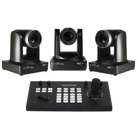 Ikan OTTICA Bundle with 3x FHD NDI|HX 30x PTZ Video Camera & IP Controller,Black