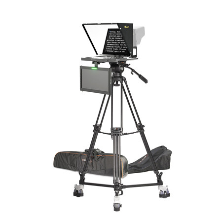 Ikan 15" SDI HB Teleprompter w/Widescreen Talent Monitor, Tripod & Dolly Turnkey