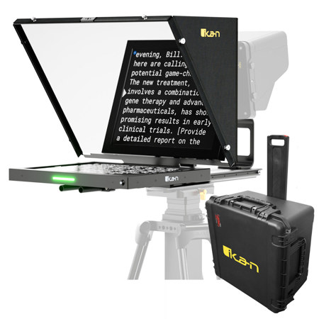 Ikan Aura Professional 17" SDI High-Bright Beam Splitter Teleprompter with Travel Case