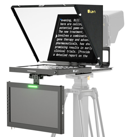 Ikan Aura Professional 17" SDI High-Bright Beam Splitter Teleprompter with Widescreen Talent Monitor