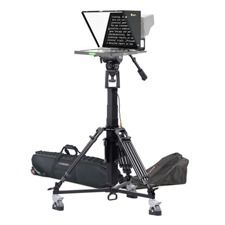 Ikan 19" SDI HB Teleprompter Kit with Motorized Pedestal and Dolly Turnkey