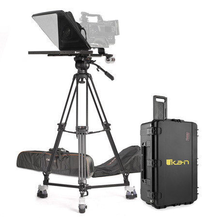 Ikan 15" SDI Teleprompter with Tripod, Dolly Turnkey and Travel Case