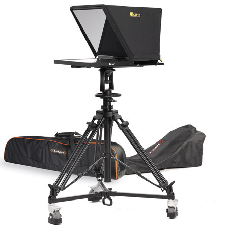 Ikan 19" Professional High Bright SDI Teleprompter with Pedestal and Dolly Turnkey for PTZ Cameras