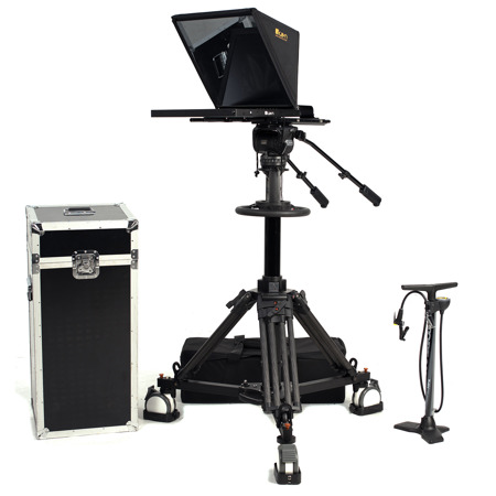 Ikan 19" Professional High Bright Teleprompter with Pedestal and Dolly Turnkey