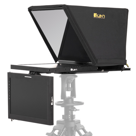 Ikan 19" Professional High Bright Teleprompter with Widescreen Tally Talent Monitor for PTZ Cameras