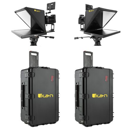 Ikan P2P Interview System w/2x 19" 3G-SDI High Bright Teleprompters & Travel Kit