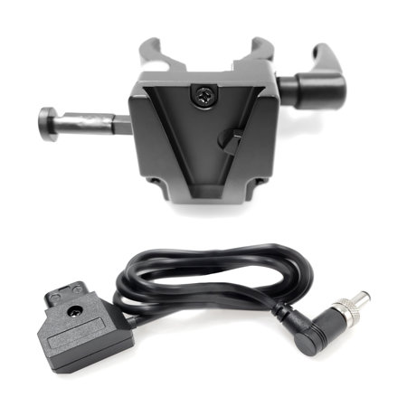 Ikan 28" D-Tap to 2.5mm Threaded RA DC Barrel Power Cable with V-Mount Clamp