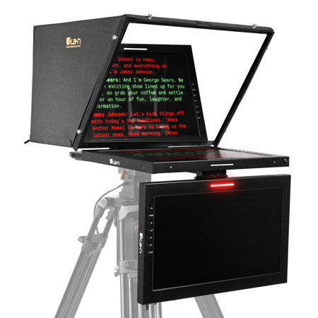 Ikan Professional 19" SDI High-Bright PTZ Teleprompter with Talent Monitor and Tally Light