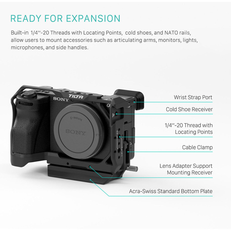Tilta Full Camera Cage for Sony a6700, Titanium Gray TA-T54-FCC-TG