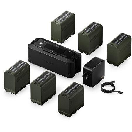 Tilta 6-Channel Foldable Charging Station with 6x NP-F970 Battery Europe Plug