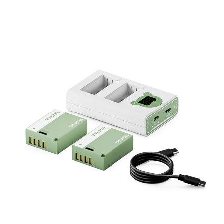 Tilta 2-Channel Charger with 2x NP-W126S Battery, Ash Green