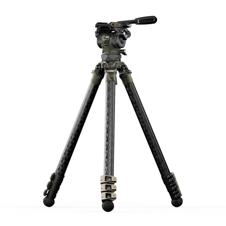 Tilta Cine Fluid Head with 4-Section Carbon Fiber Tripod, 17.5 lbs Capacity Forest Camo